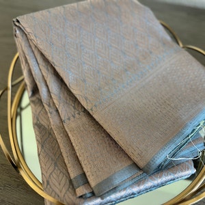 Grey  Banarasi Silk Saree || Grey  Semi Banarasi Saree || Saree Ships From USA||PiranUSA|| Zari Woven Saree ||