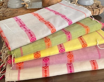 Handloom Cotton Saree: Tangail Woven Buti, Pastel Colors