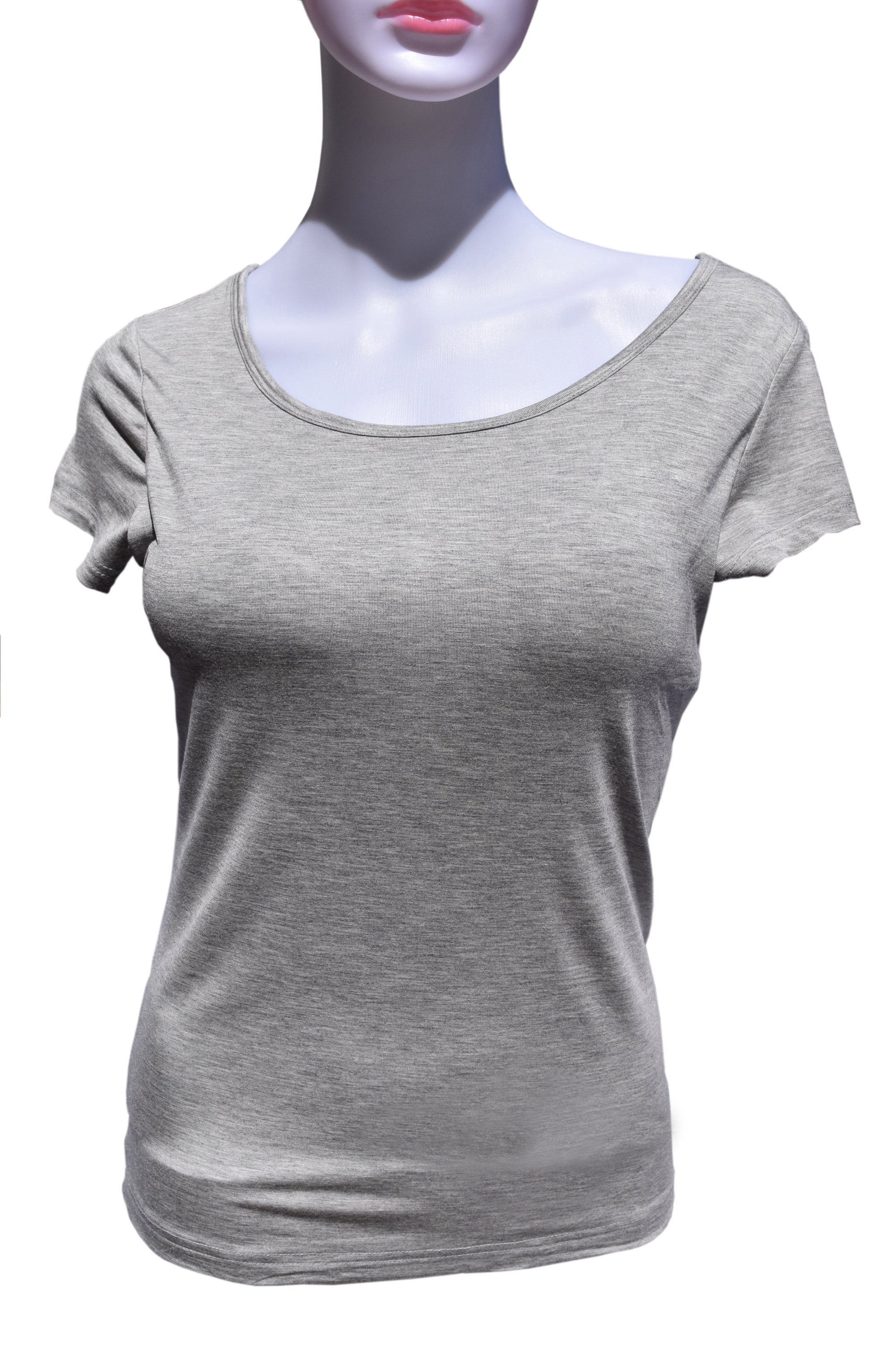 Women's Gray Yoga Athletic Shirt With Built in Bra Women's LIGHT GRAY Yoga  Athletic Shirt With Built in Bra 