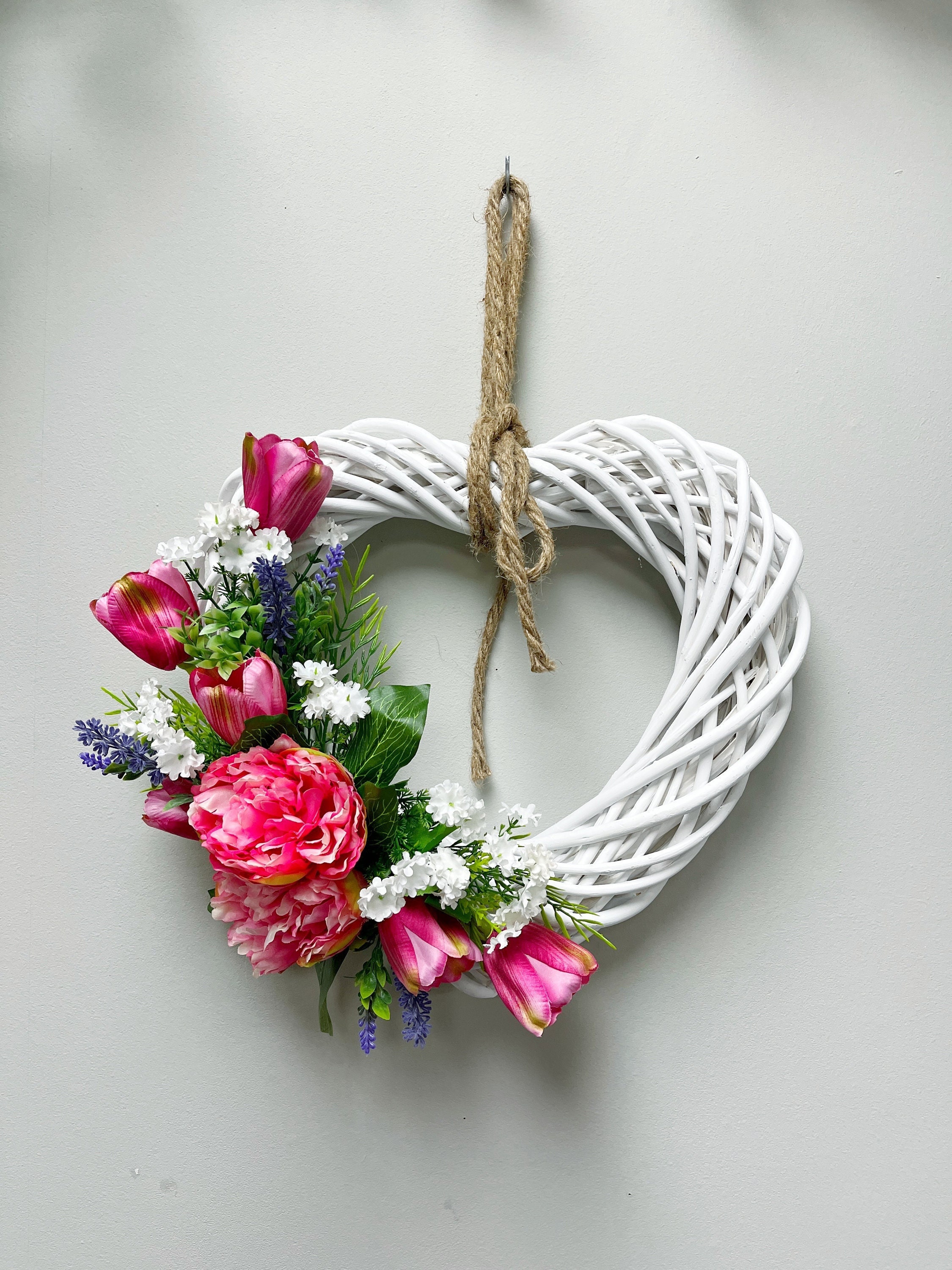 Floral Heart Wreath, Handmade Wreath, Heart Shaped Front Door Artificial  Wreath, Spring Hydrangea Wreath, Seasonal Decor 