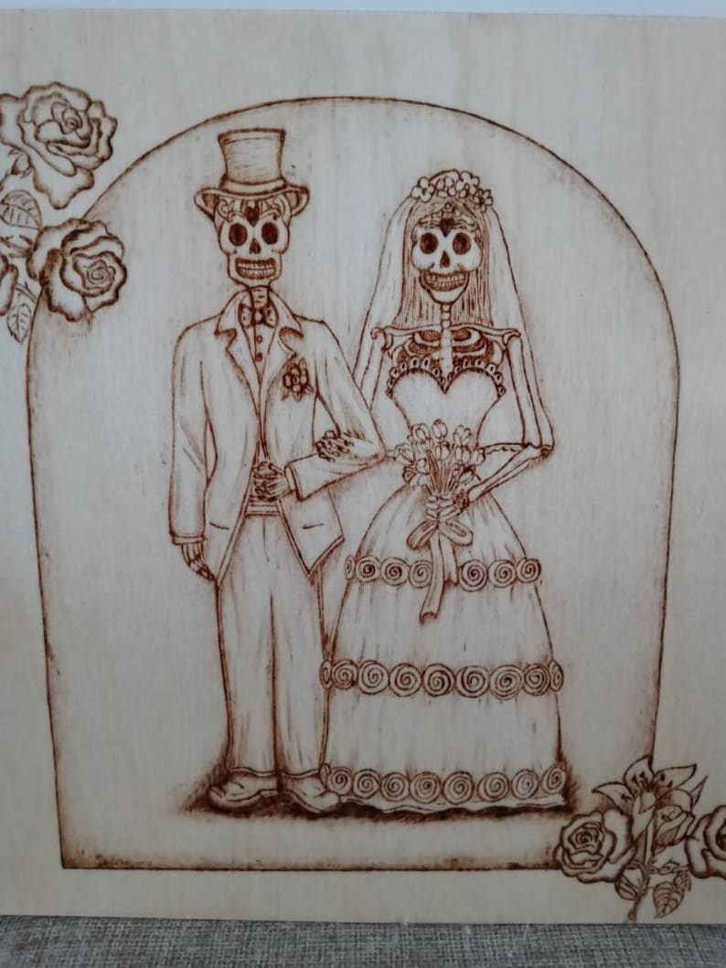 Eternal love wedding woodburning