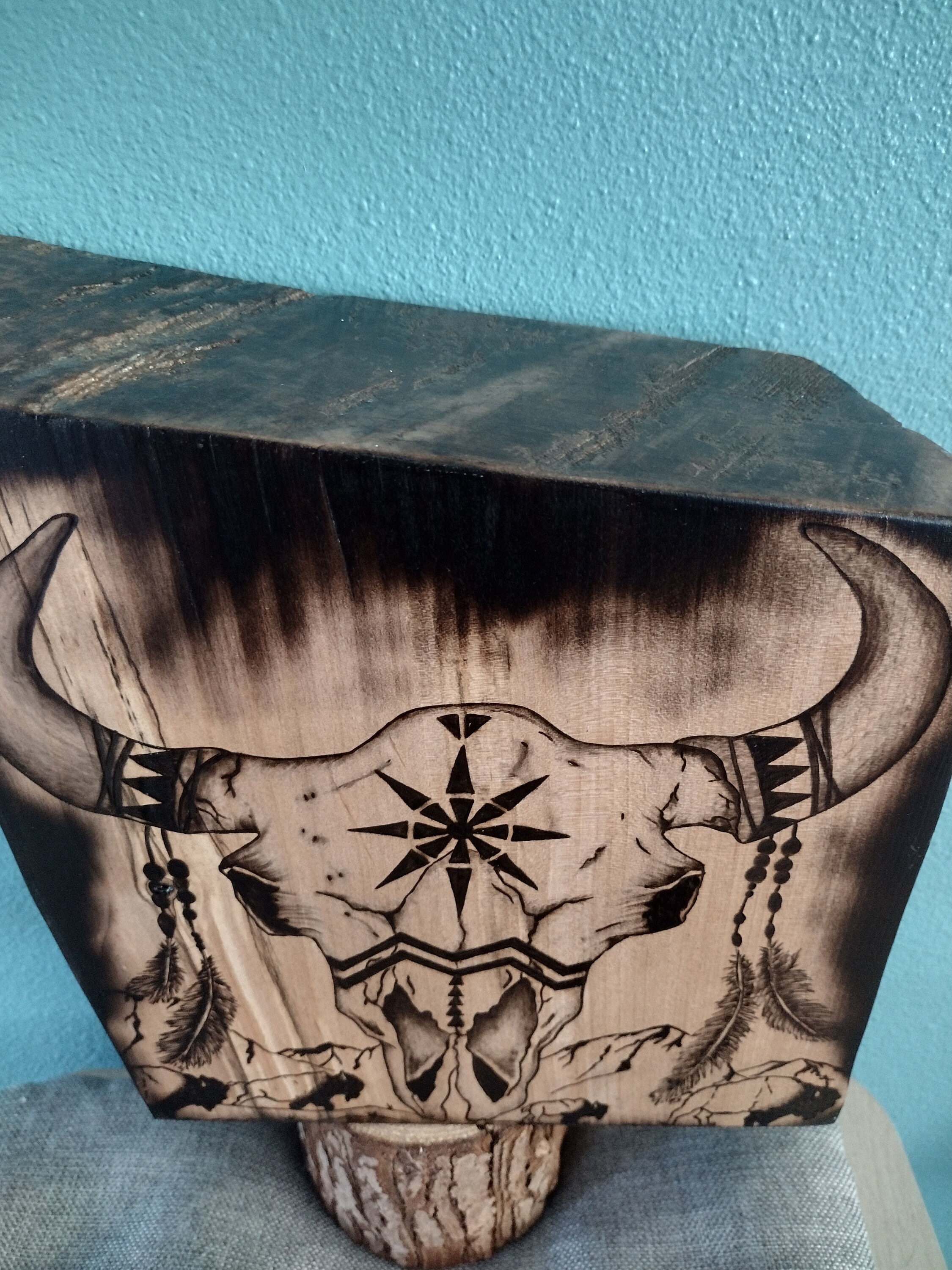 Handmade Bison Skull Wood Burning on Maple, Pyrography - Etsy