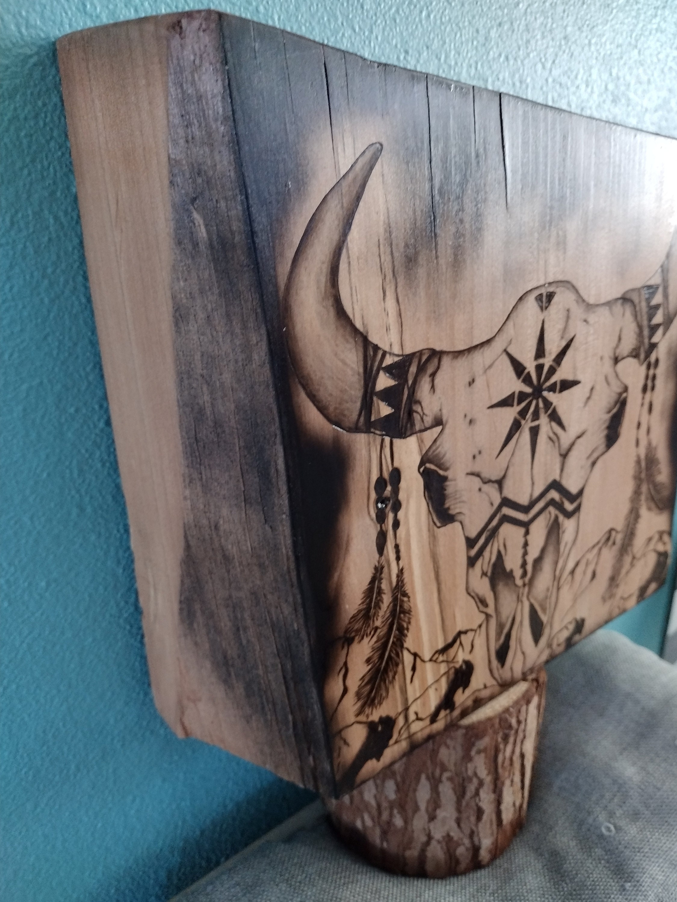 Handmade Bison Skull Wood Burning on Maple, Pyrography - Etsy