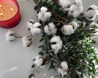Fresh Parvifolia Eucalyptus/ Artificial cotton stems/ Wedding bouquet/ fresh greenery/ fresh eucalyptus/ Eucalyptus bouquet