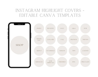 Custom Instagram Highlight Cover Templates | Beige and Brown Aesthetic Highlight | Text Highlight Covers for Business & Influencers