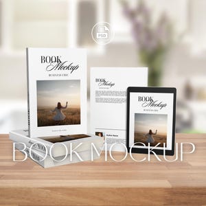 Mall för bokmodell | Pocketbokmodell 6x9 | PSD e-boksmodell för bokmarknadsföring | Bild för talarbok | Modell för böcker och surfplattor