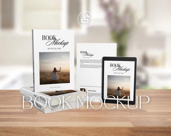 Book Mockup Template | Paperback Mockup 6x9 | PSD ebook mockup for Book marketing | Speaker Book Image | Books and Tablet Mockup