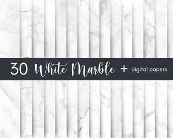 White Marble Digital Paper, Marble Digital Background, Stone Texture, Digital Scrapbook Paper, Marble Photoshop Backgrounds
