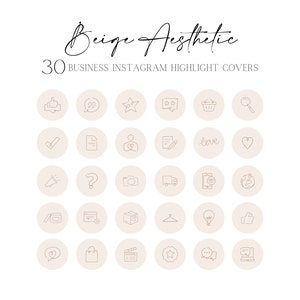 30 Business Instagram Highlight Covers Beige and Brown - Etsy