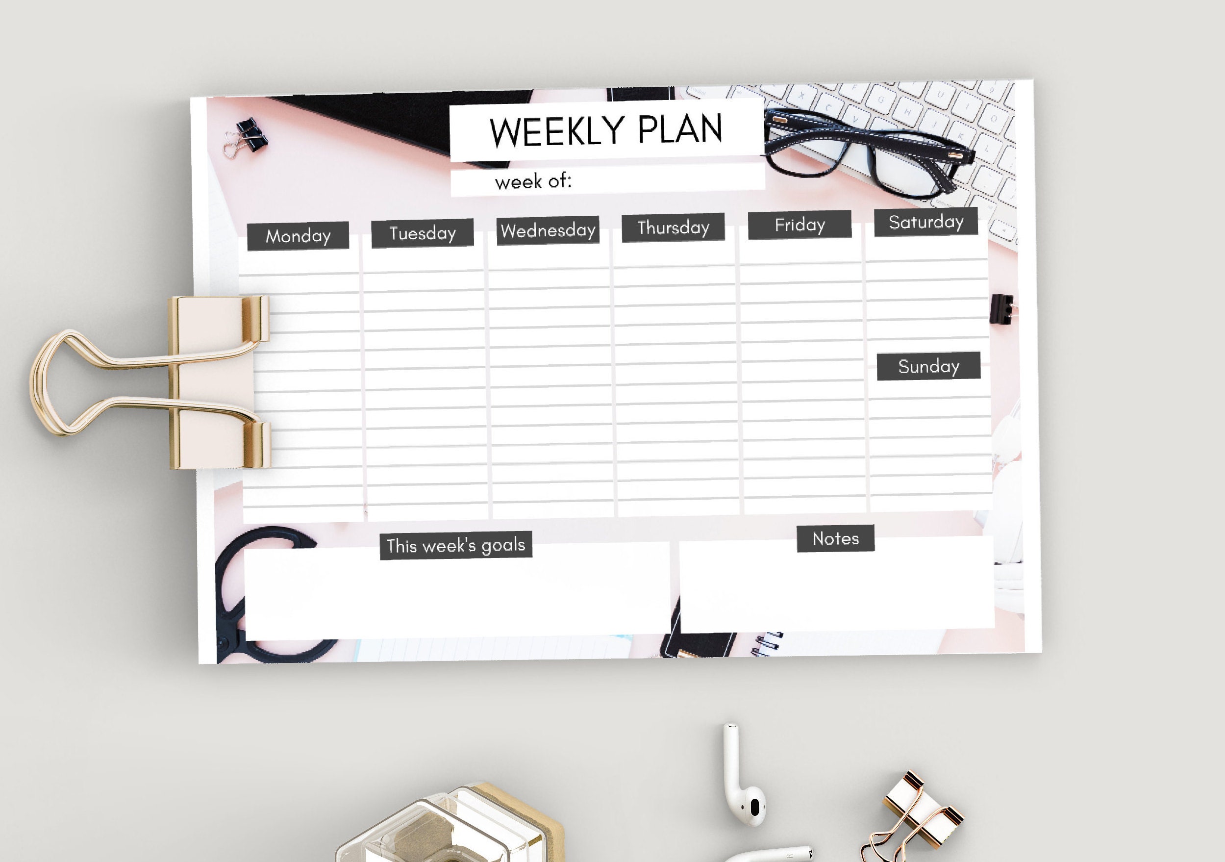 Weekly Planner A4 Desk Pad Agenda Planner Template Etsy