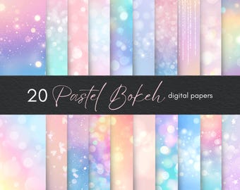 Carta digitale Bokeh pastello - Sfondi sfumati Bokeh arcobaleno morbido, texture digitali estetiche, carta per scrapbooking, uso commerciale