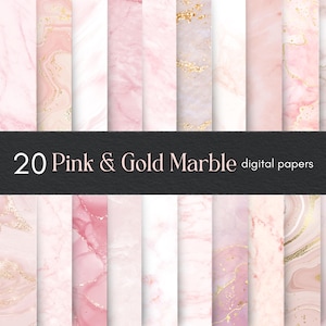 Sfondo in marmo rosa e oro, carta digitale in marmo rosa, texture in marmo oro rosa, carta per album digitale, sfondi Photoshop