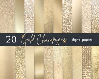 Gold Champagne Digital Papers | Soft Gold Textures | Champagne Gold Background | Metallic Background for Photoshop | Glam Texture
