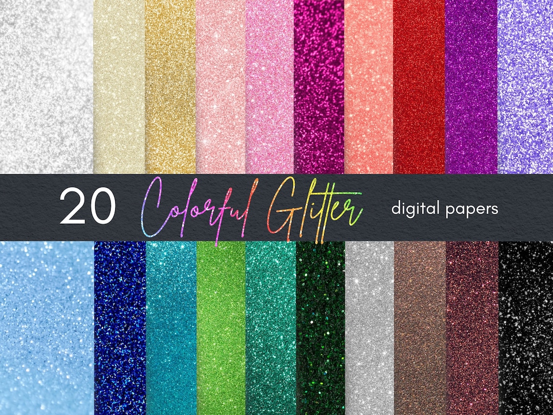Colorful Glitter Digital Papers | Glitter Textures | Scrapbook Paper ...
