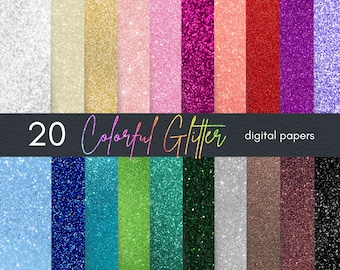 Colorful Glitter Textures | Scrapbook Paper Backgrounds (Digital Download)