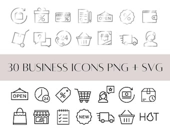 30 Silver eCommerce Icons | PNG SVG Online Shop Branding (Digital Download)