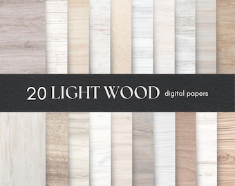 Light Wood Texture Digital Paper, Scrapbook Backgrounds (Digital Download)
