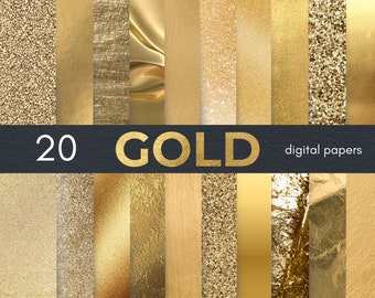Gold Digital Papers | Gold Textures | Scrapbook Paper | Metallic Texture for Photoshop | Gold Background | Gold Glitter | Golden Texture