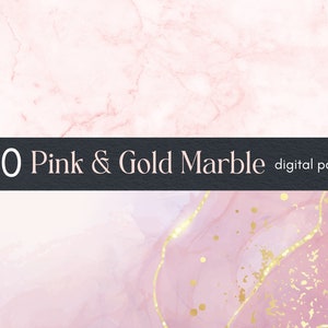 Pink and Gold Marble digital papers