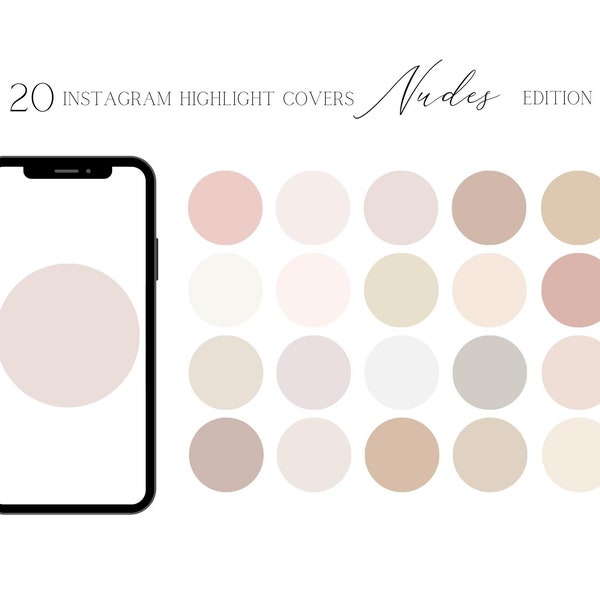 Neutral Nude Highlight Covers For Instagram Story | Beige Solid Colors Aesthetic Instagram Buttons | Modern Minimalist Story Covers