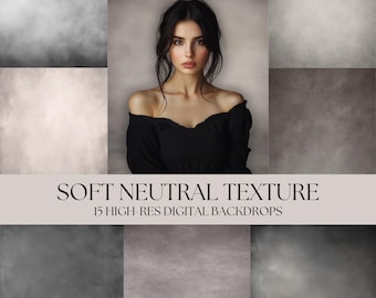 Soft Neutral Textures Portrait Studio Backdrops, Minimalist Photography Backdrops for Headshots, Fine Art Texture Backgrounds