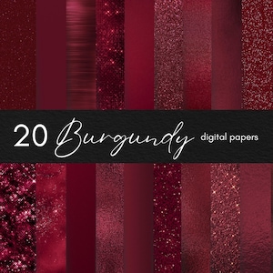 Carta digitale bordeaux, texture di sfondo bordeaux, carta per scrapbooking digitale color vino rosso, download digitale rosso intenso di lusso, glitter bordeaux
