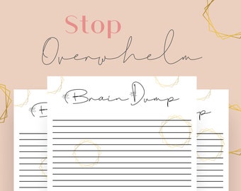 Brain Dump Planner Page | 8.5"x11" Printable Brain Dump Insert | Bullet Journal Template | Digital Planner | To Do List | Instant Download