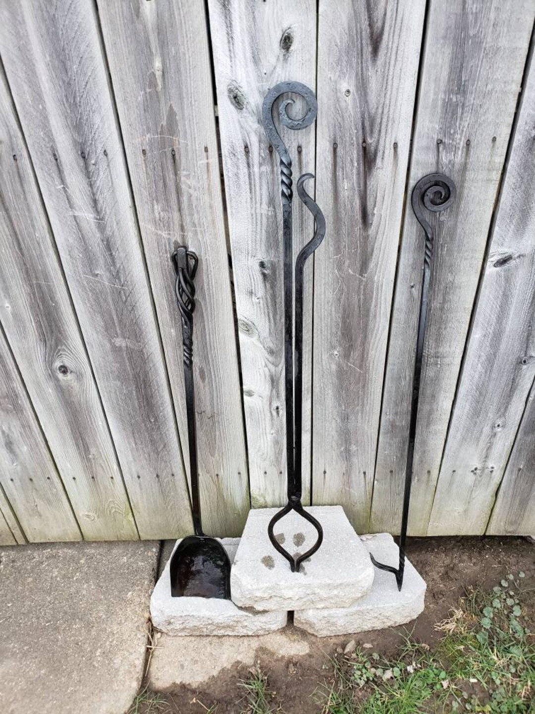 Fireplace Fire Pit Tool Set Fire Tongs Fire Poker Shovel Etsy