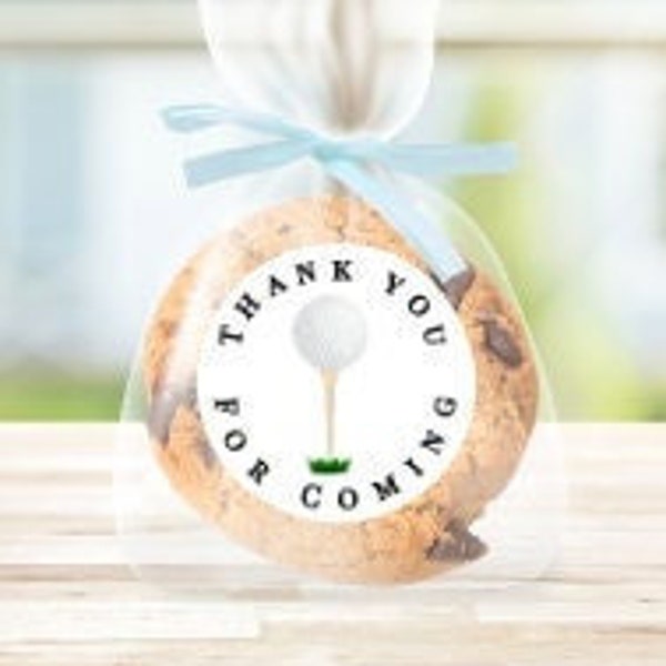 Thank You For Coming Golf Tournament Stickers, 20 Piece Sheet Of Matte White Round 2" Stickers, Party Favor Stickers, Gift Bag Stickers