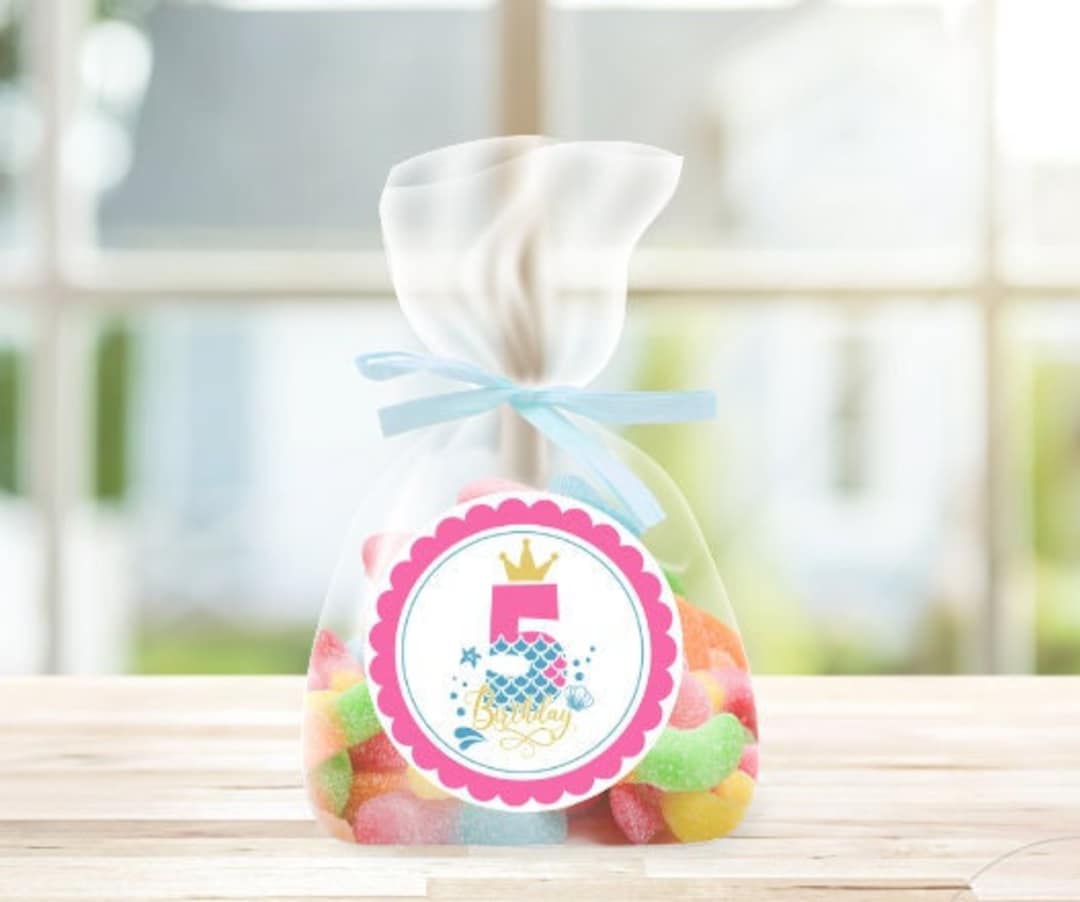 5th Birthday Stickers, Fifth Birthday Mermaid Stickers 20 Piece Sheet ...