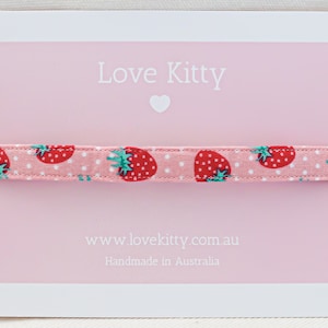 Very Berry Cat Collar - Australian Made, Luxury accessory, Safety Release clasp, Customisable, Handmade, Kitten , Adult