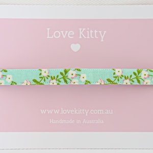 Little Blossom Cat Collar - Australian Made, Luxury accessory, Safety Release clasp, Customisable, Handmade, Kitten , Adult