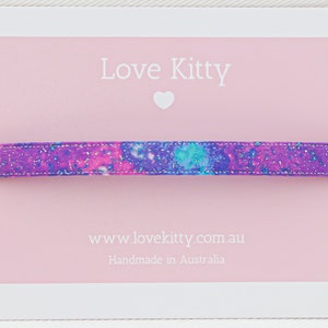Galactic Kitty Cat Collar - Australian Made, Luxury accessory, Safety Release clasp, Customisable, Handmade, Kitten , Adult