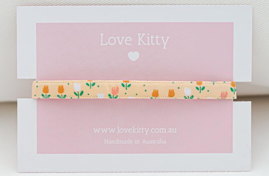 My Little Tulips Cat Collar Australian Made, Luxury Accessory, Safety