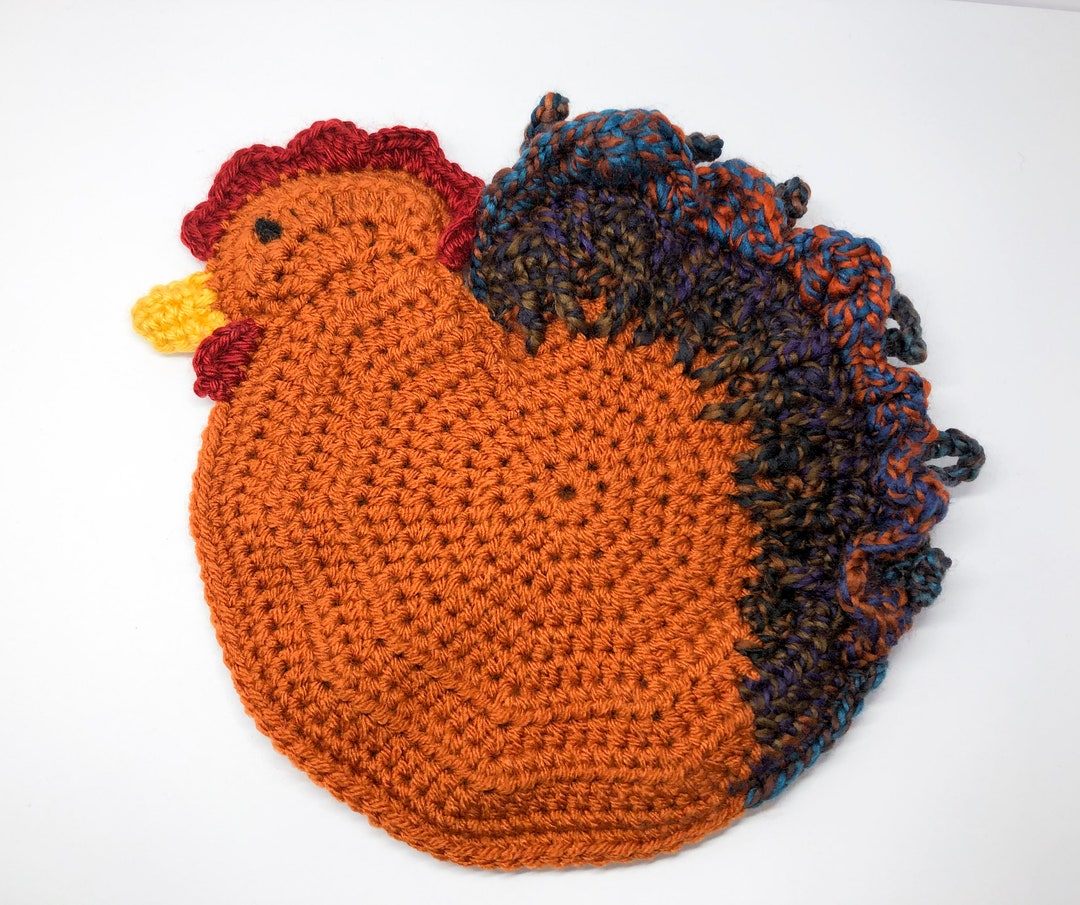 Buy Crochet Rooster Hot Pot Holder Hot Pad Farmhouse Kitchen Online in