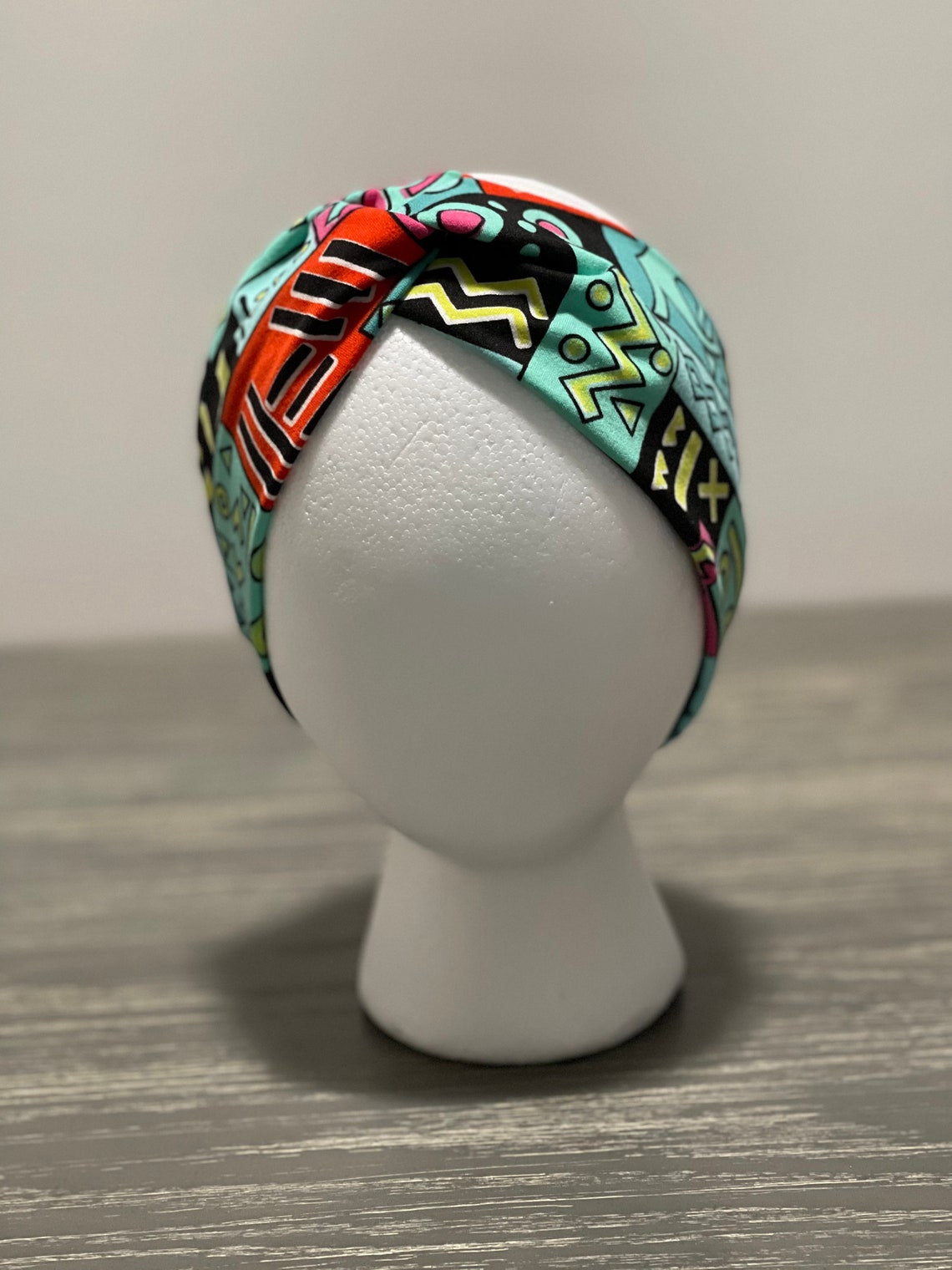 Bandeau géométrique abstrait de turban des années 80 Etsy