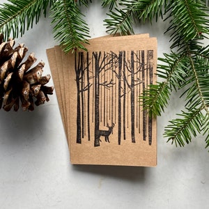 Gestempelde kaarten met enveloppen, pakket van 4 zelfgemaakte kaarten/eenvoudige kaarten/moderne kaarten/winterkaarten/kaarten voor hem/kaarten voor haar/cadeaus/eenvoudig cadeau