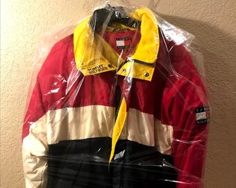 tommy hilfiger red bubble jacket