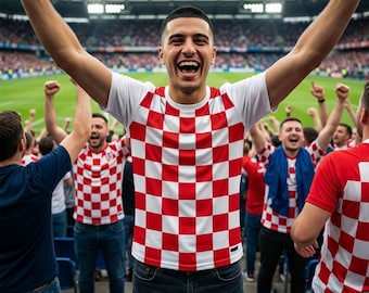 Croatia Checkerboard Shirt – Red White National Colors Unisex Tee