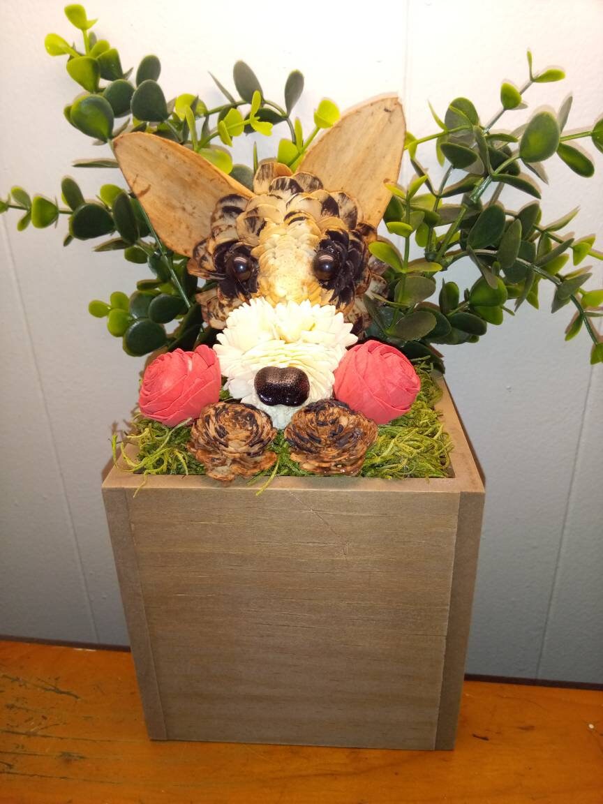 Dog Flower Arrangement Gift Etsy