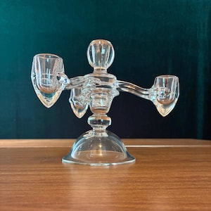 Vintage Mid Century Cambridge 3 Arm Candle Holder with Base