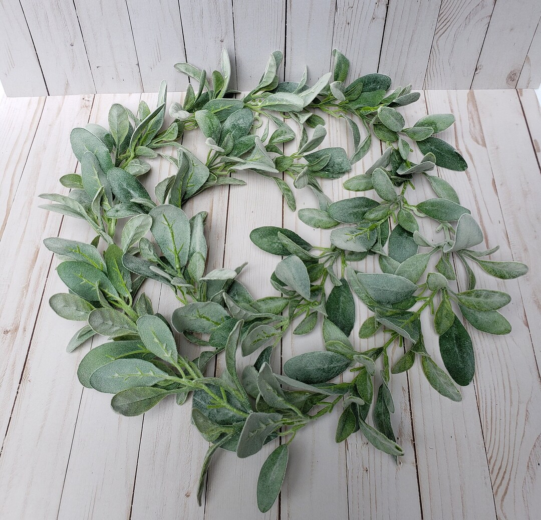Floral Garland, Frosted Lamb Ear Garland, Greenery Garland, Table