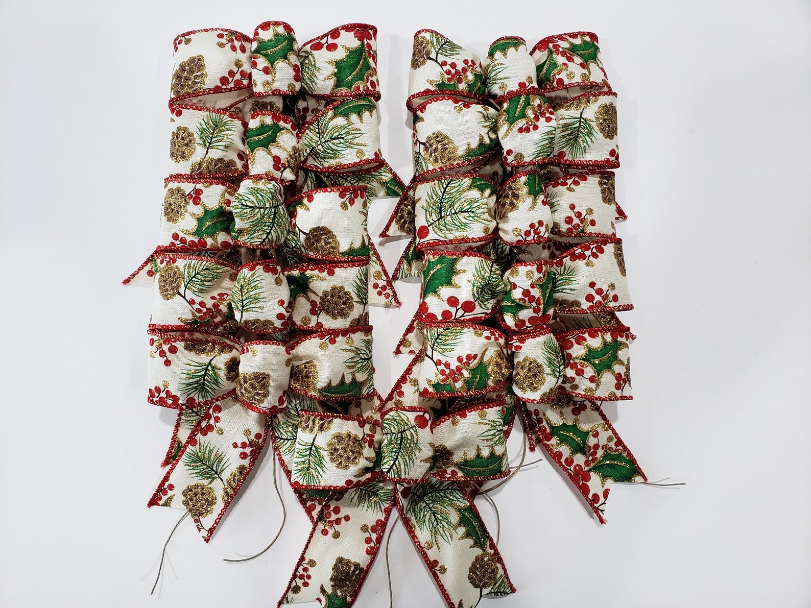 Set of 12 Christmas Bows Christmas Decorative Bows Small Etsy