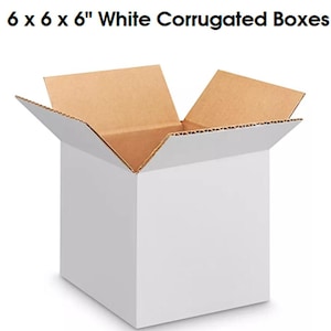 6x6x6 White Corrugated Gift Box, Set of 10 White Cardboard Boxes