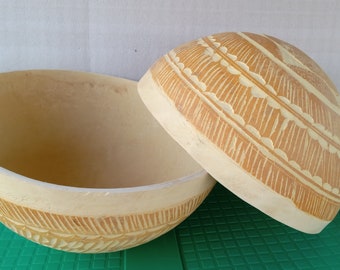 Handmade Extra Large Calabash Bowl: West African Serving & Decor