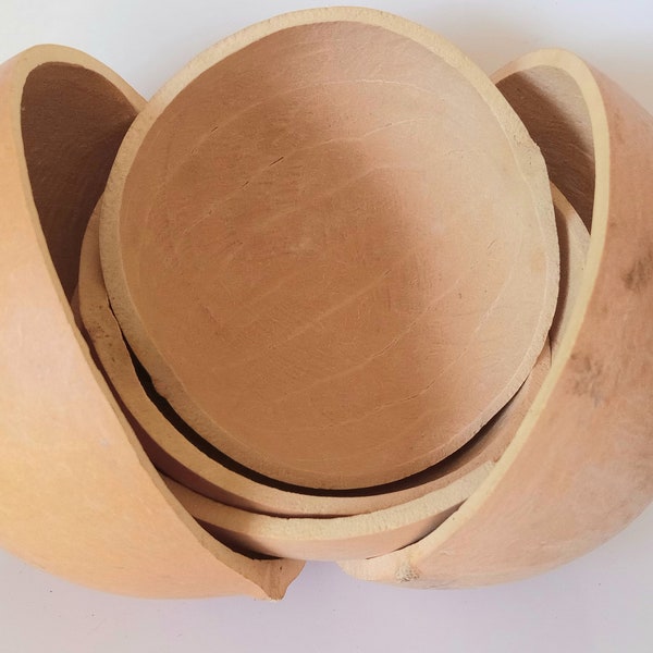 Natural Hand-made regular calabash bowls from west Africa. (3 bowls pack)