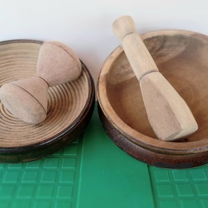 Traditional African Handmade Wooden Grindbowl  for  grinding with a wooden grinder (Asanka/ Ka' /Apotowuaa)