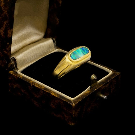 Australian Fire Opal Ring, Antique Opal Ring, 14K