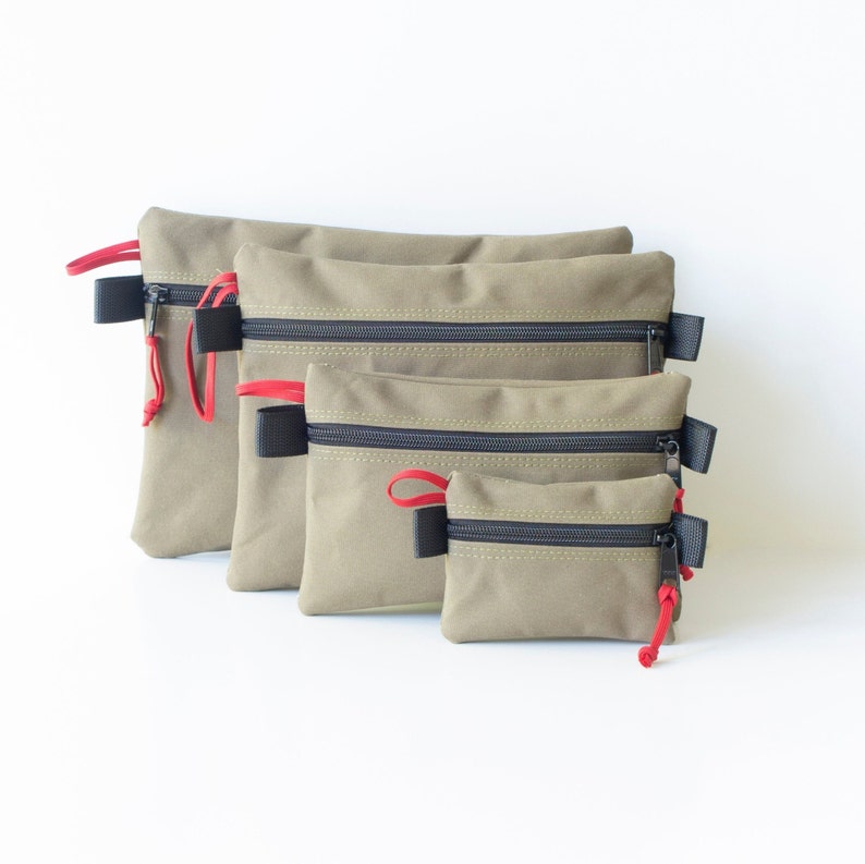 Personalised Canvas Wallet , EDC Pouch , Organiser, Waxed Canvas Zipper