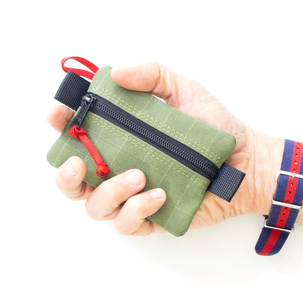 Personalized Waxed Canvas Zipper Pouch, EDC Tool Organizer